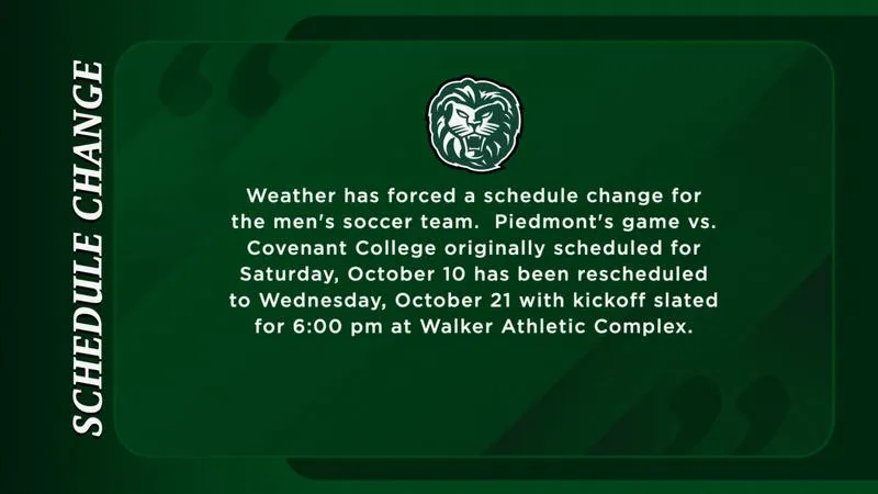 MSOC Schedule Change: Covenant Game Moved Due to Weather