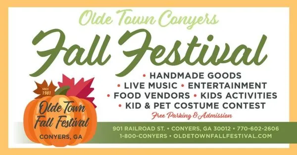 Have some fun at Olde Town Conyers Fall Festival this Saturday, Oct. 17th