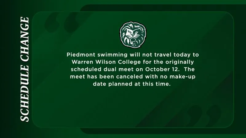 SWIM Schedule Change: Warren Wilson Dual Canceled