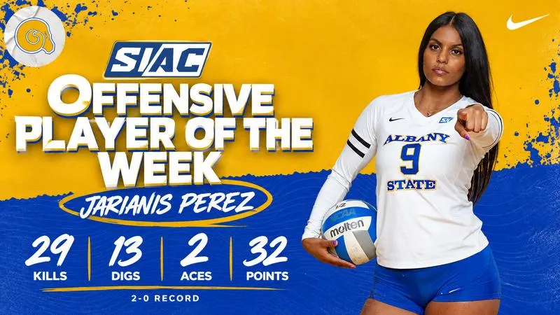 Jarianis Perez Earns Second Consecutive SIAC Offensive Player of the Week Honor