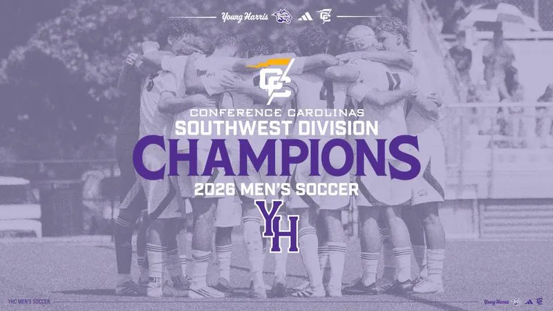 Young Harris Men's Soccer secures 2026 Southwest Division Title
