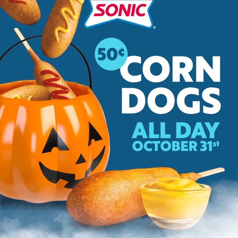 Sonic Drive-in: Get 50-cent corn dogs all day long on Halloween