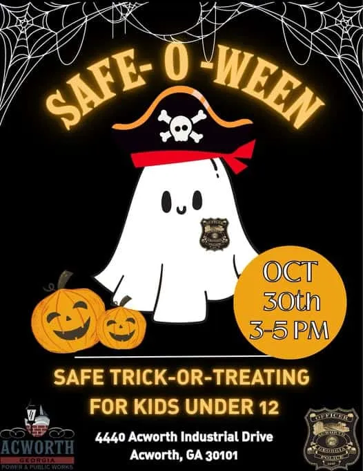 Acworth Police host "Safe-O-Ween" trick or treating on October 30th