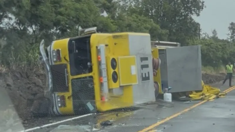 Hawaii County firefighter injured in Ka fire truck rollover treated, released from hospital