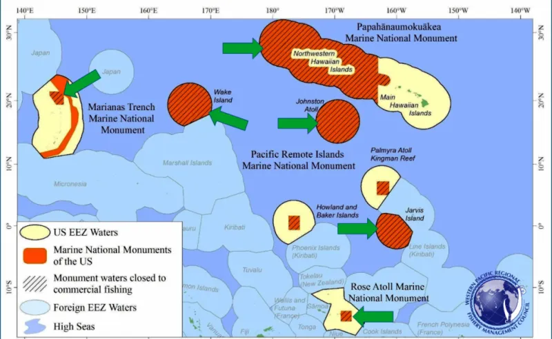 Trump proclamation reopens Pacific marine monuments to commercial fishing, 4th-ranking state official now acting governor, scientists warn of El Nio dangers, more...