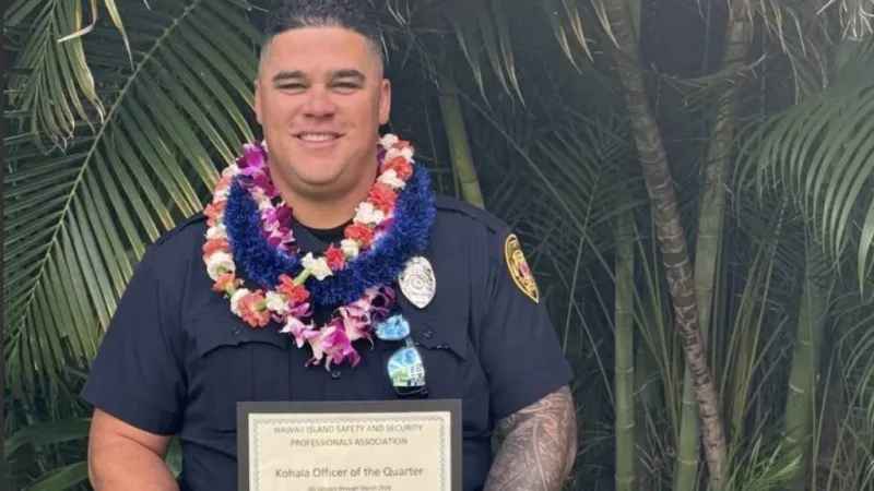 Love Jr. honored as Office of Quarter by Hawai'i Island Safety and Security Professionals Association