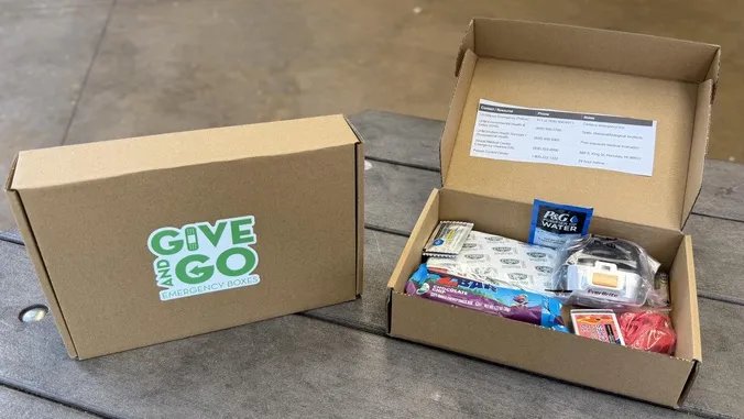 Middle school student helps prepare UH students with emergency supply boxes