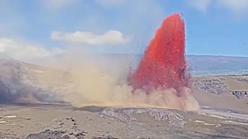 Episode 50 lava fountaining underway within Halemaumau Crater of Klauea