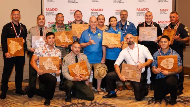 Law enforcement, community leaders honored by Mothers Against Drunk Driving Hawai'i