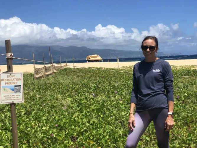 Native plants help rebuild dunes at Baldwin Beach
