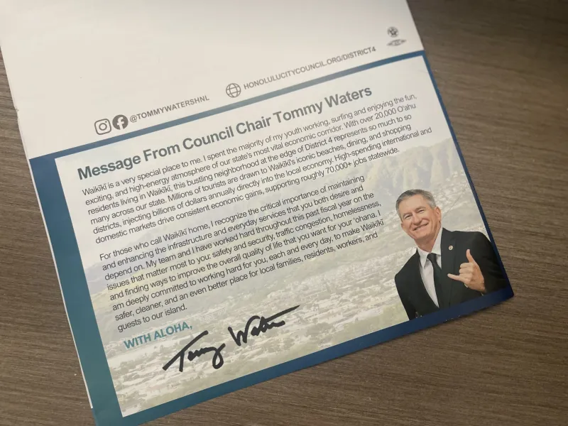 Waters' War Chest Dwarfs Opponents In Competitive Honolulu Council Primary
