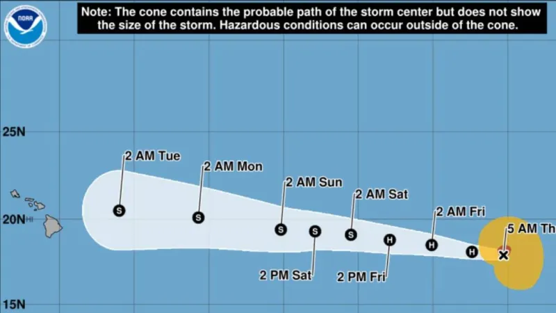 First hurricane of the season enters Central Pacific, churns toward Hawai'i