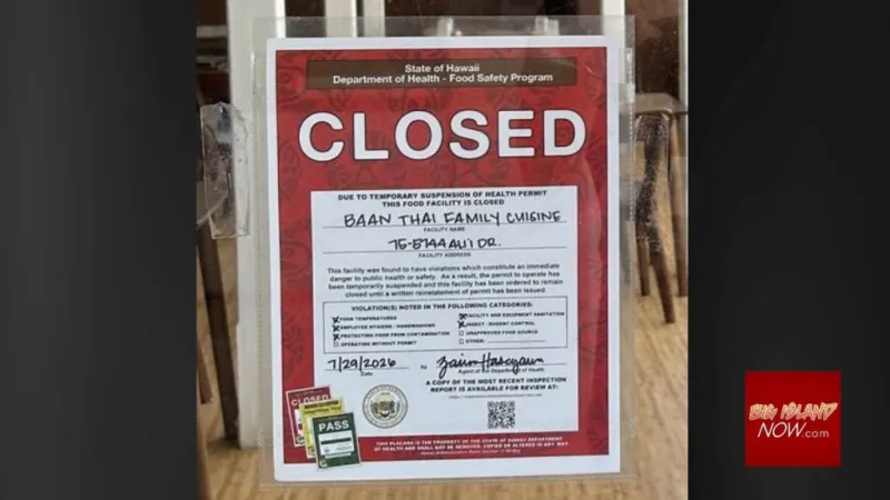 Health Department closes Kona restaurant after finding rodent infestation, food safety violations