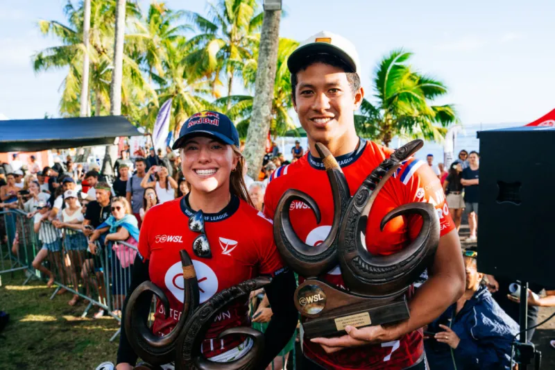 Erin Brooks and Seth Moniz Win Outerknown Tahiti Pro Presented by I-SEA