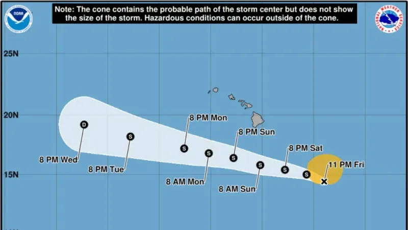 Heavy rainfall from Moke still expected to begin late Saturday on Big Island