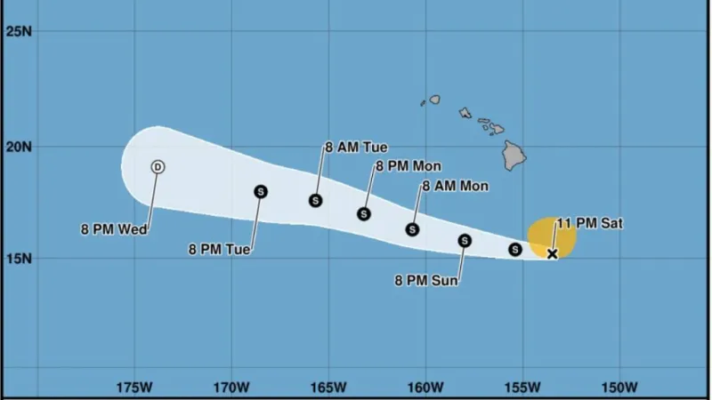 Moke continues holding steady; heavy rainfall, gusty winds expected to begin early this morning on Big Island