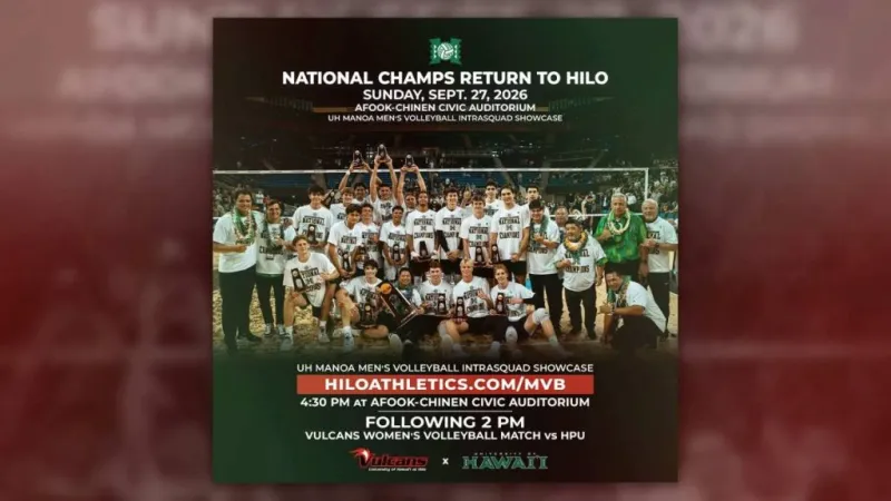 National champ University of Hawaii at Mnoa men's volleyball returning to Hilo