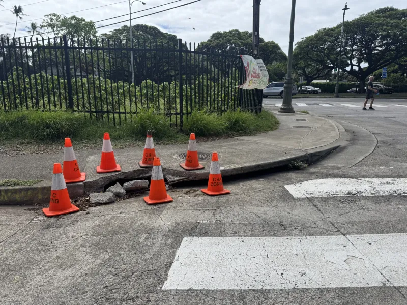 Look Out! There's A Hole In This Waikk Sidewalk