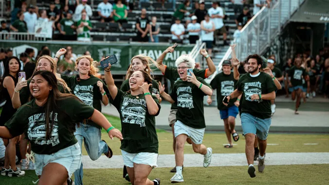 First ever student runout at UH football game