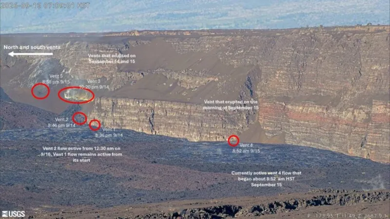 Update: All five new vents stagnated last night, postponing Episode 55 of the Halemaumau eruption