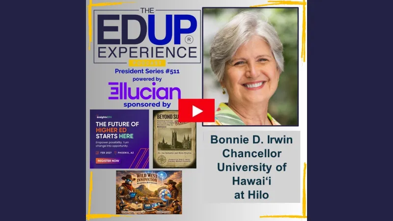 UH Hilo Chancellor Bonnie Irwin featured on higher education podcast