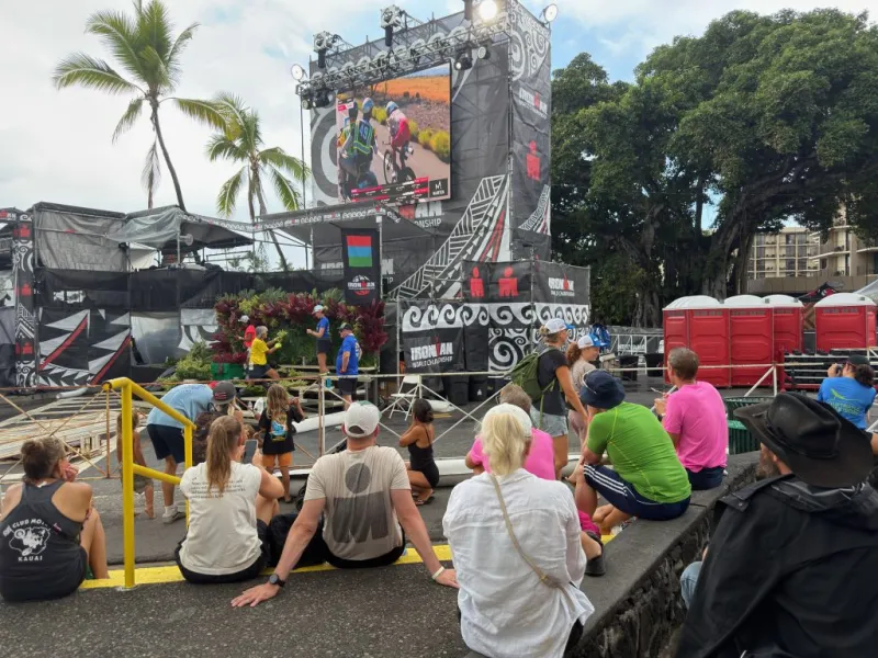 Rain didn't put a damper on festivities during the Ironman World Championship in Kona
