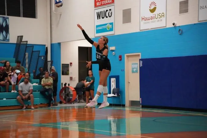 Schoene Hits .500 as Sharks Battle Westmont in Four Sets