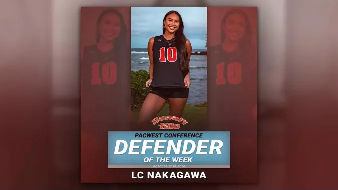 UH Hilo volleyball's Nakagawa named Pac West defender of the week