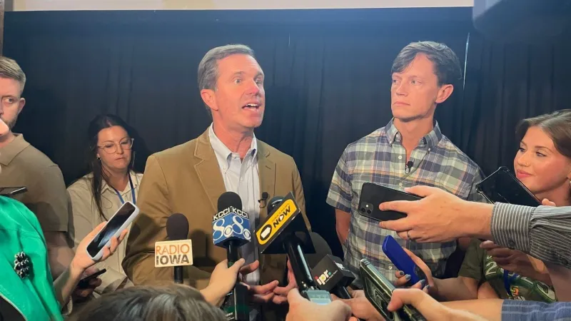 Kentucky Gov. Andy Beshear joins gubernatorial candidate Rob Sand on the campaign trail