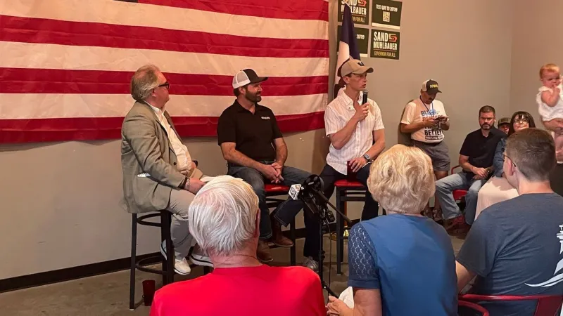 Sand, Muhlbauer answer questions and respond to criticism at first campaign stop together