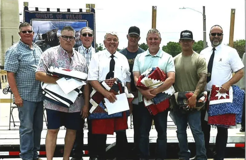 Eight Conrad-area veterans receive Quilts of Valor at Black Dirt Days Festival