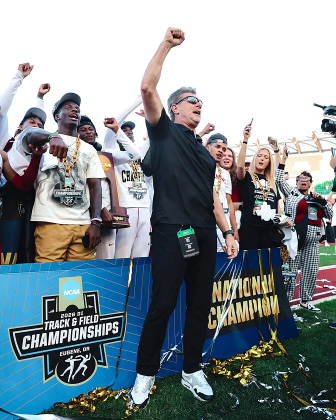 Former Bobcat leads Arkansas to national title