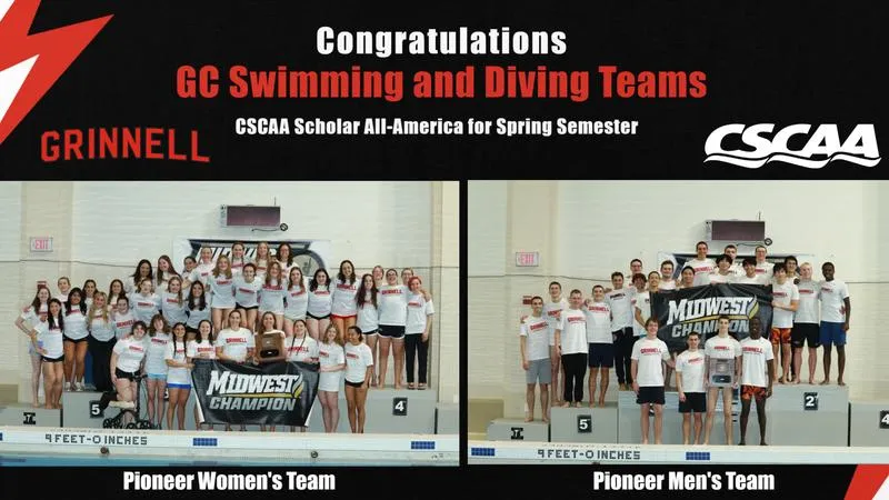 Grinnell women and men named CSCAA Scholar All-American teams