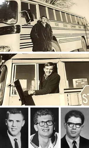 Five amigos - bonded in the '60s by their school bus driving days