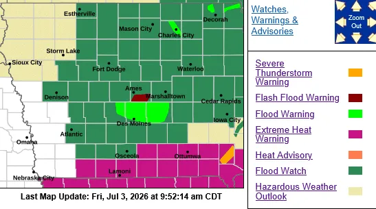 FLOOD WATCH for Cass & area Counties until 7-a.m. Saturday