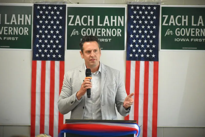 GOP gubernatorial nominee Zach Lahn holds first post-primary meet and greet in Tama