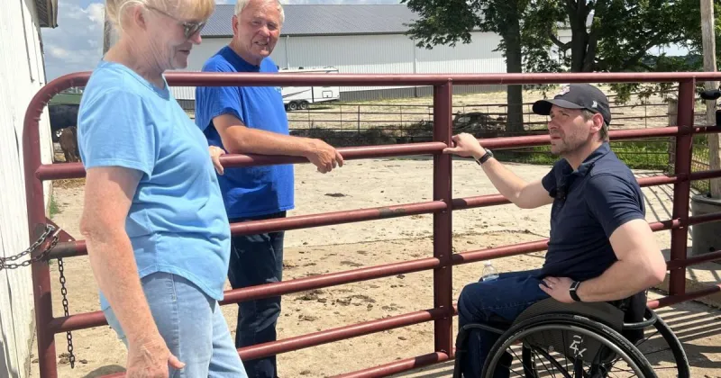 U.S. Senate candidate Josh Turek stops in Ankeny during Team Iowa Tour