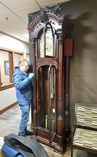 Antique clock returned to WCF Bank this week