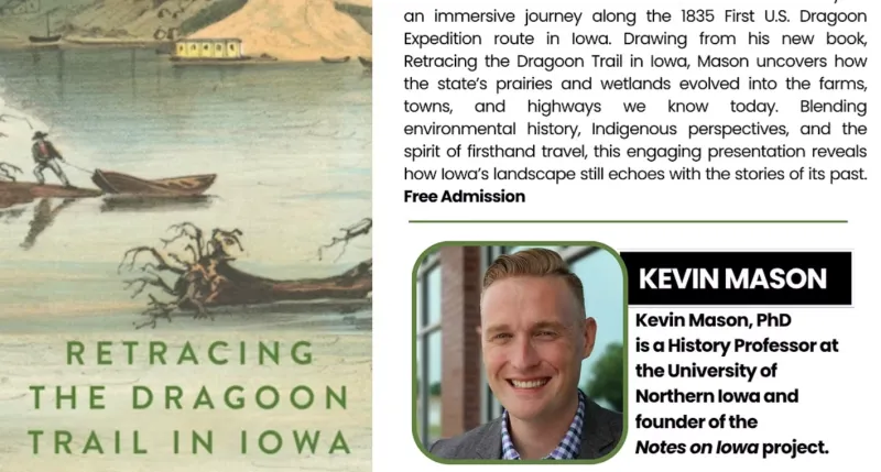 Iowa Historian Kevin Mason to Discuss New Book on Dragoon Trail at Bancroft Library Event