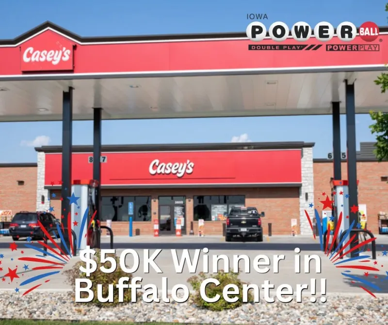 Winning $50,000 Powerball Ticket Sold at Buffalo Center Casey's Store