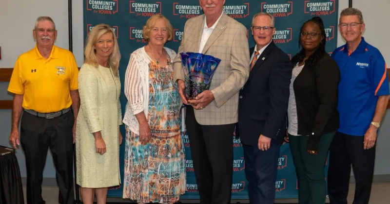 Mark Collett receives award for service at Hawkeye Community College