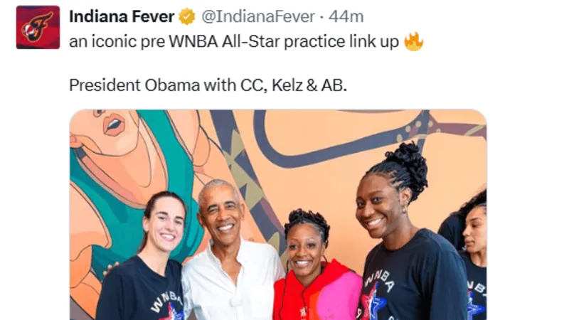 Caitlin Clark snaps pic with Barack Obama during WNBA All-Star practice