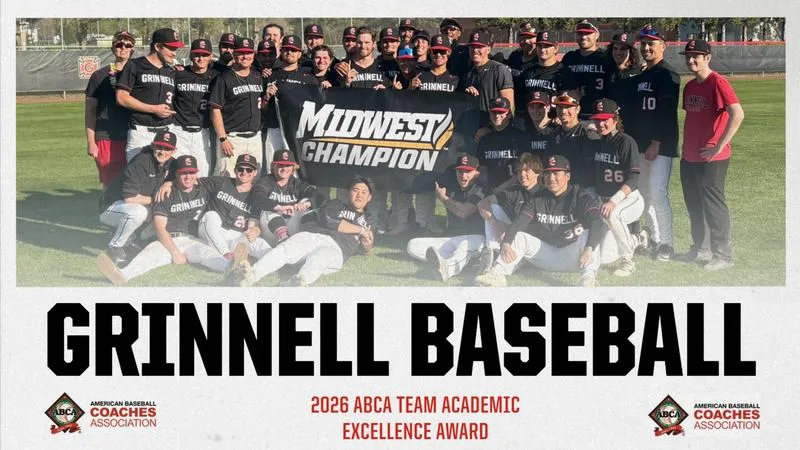 2026 Grinnell College baseball team wins ABCA Team Academic Excellence Award