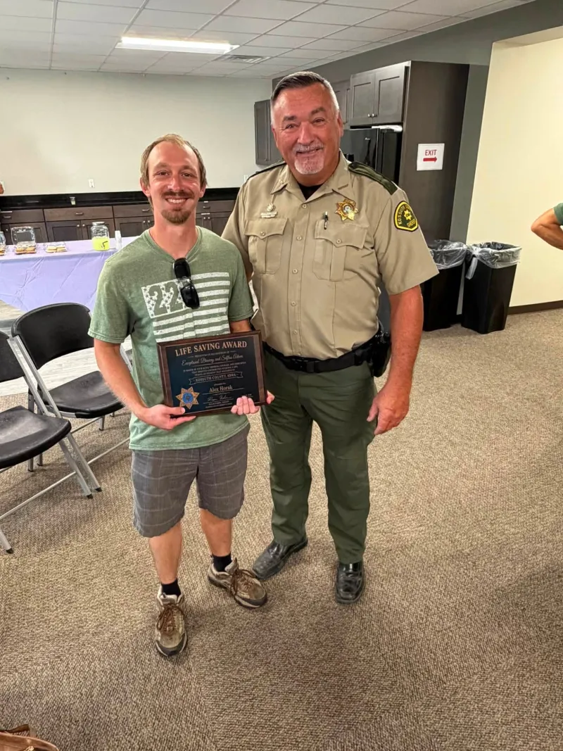 Kossuth County Sheriff's Office Honors Bystander, Dispatchers Who Saved Two Boys in Lakota Train Crash