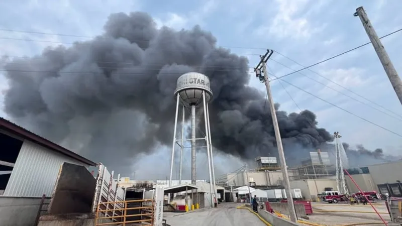 Fire at Postville meat processing plant sends smoke toward Fayette County
