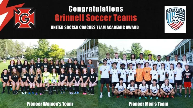 Grinnell soccer teams honored for academics by USC