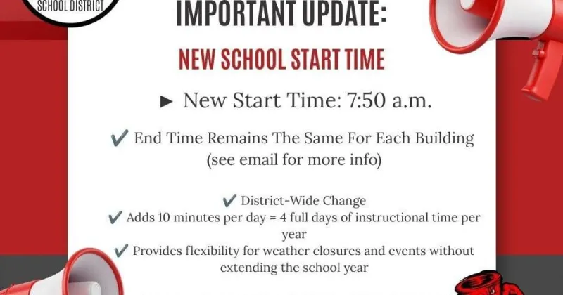 Harlan schools moving class start time to 7:50 a.m.