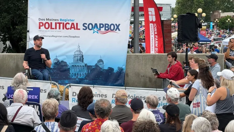 Josh Turek makes case for change in U.S. Senate to fair crowd