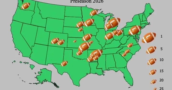 Geography with Goudge: Division 2 Football 2026 Preseason Top 25 Poll