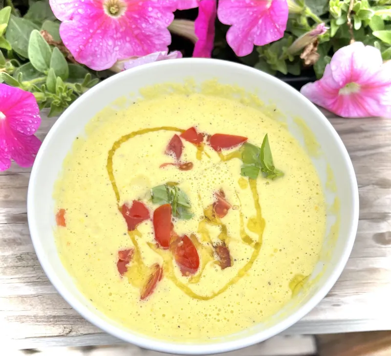 Summer in a bowl: Sweet Corn Gazpacho